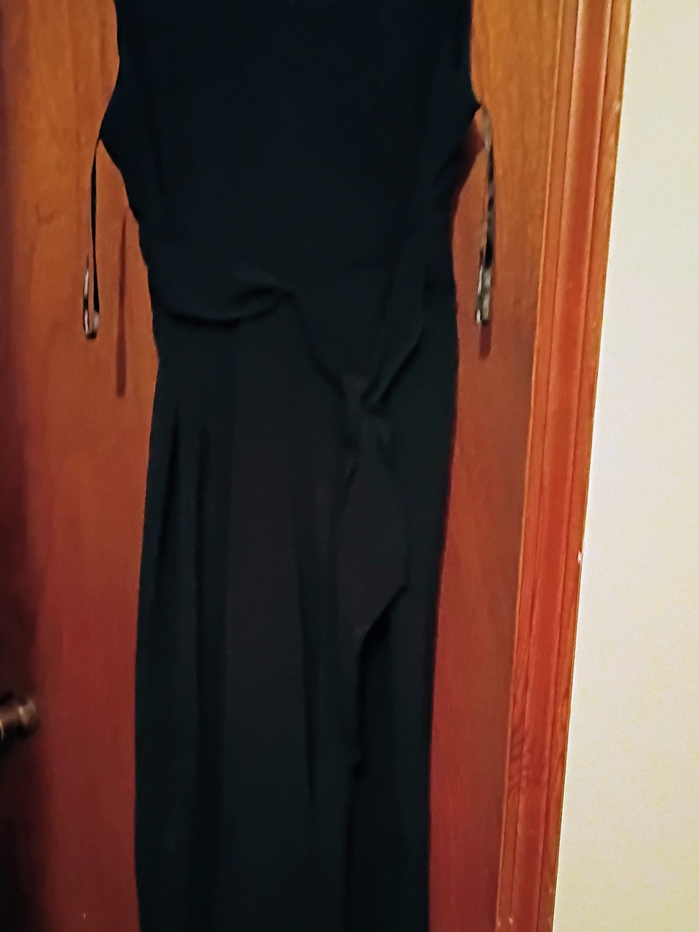 Calvin Klein Black Cropped Wide-Leg Jumpsuit with Tie